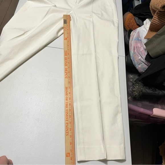 J. Crew Kate Straight Leg Pants Bi Stretch Cotton Blend White 12 - Picture 9 of 11